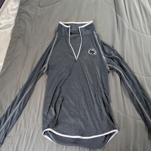 Gray Quarter-Zip Pullover with Logo